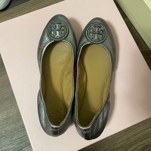Tory Burch Liana Dark Gray Ballet Flats